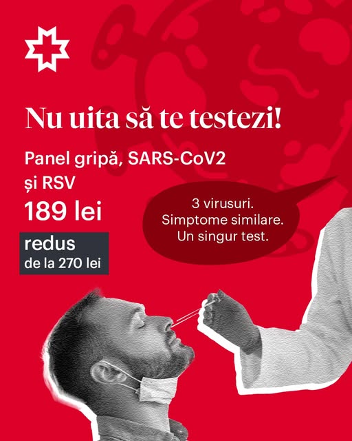 Panel diagnostic gripă, SARS‑CoV‑2 și RSV — ofertă promoțională