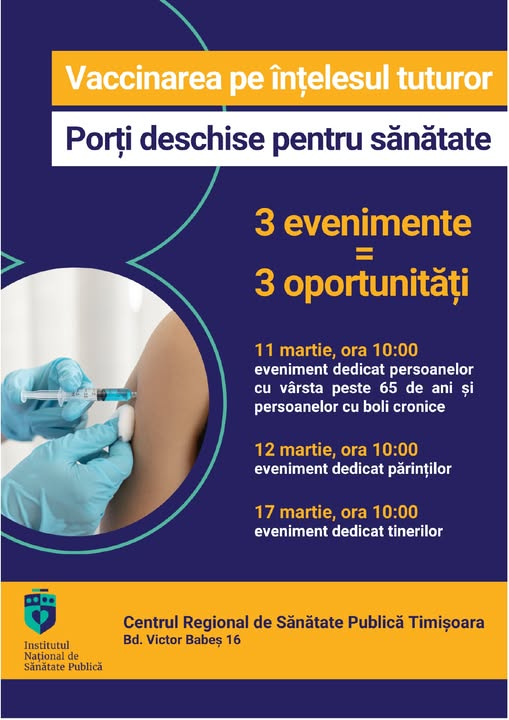 CRSP Timișoara organizează sesiuni informative despre vaccinare
